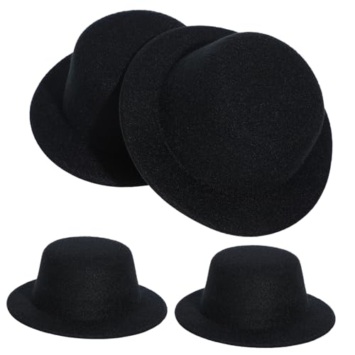 Abaodam 4 Stück Hut Embryo Kleiner Zylinder Top-Hat-Kostüm lustiger Hut dekorative formelle Hüte Unisex-Fischerhut caps kloburste Haarspangen Tops Hüte kleine Tops hüte Gebürstet Black von Abaodam