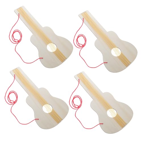 Abaodam 4 Stück Kinderukulele Für Jungen Blanko-scheiben Zum Basteln Aus Holz Holzgitarre Für Musikinstrument Zum Selbermachen Gitarrenfarbe Gitarrenhandwerk Beige Hölzern von Abaodam