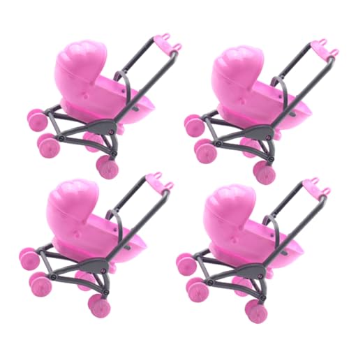 Abaodam 4-teiliges Puppenwagen-Spielzeug Simulations-Kinderwagen Zubehör Für Kinderwagen Realistisches Wagenset Für Puppen Detailreiches Rollenspielset von Abaodam