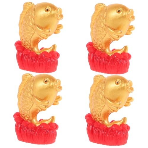 Abaodam 4 Stück Kleine Fischornamente Künstlich Glücklich Figur Mini-Tiere Terrarium Basteln Selber Machen Miniaturornament Kleines Puppenhaus Zubehör Miniatur-zubehör Harz von Abaodam