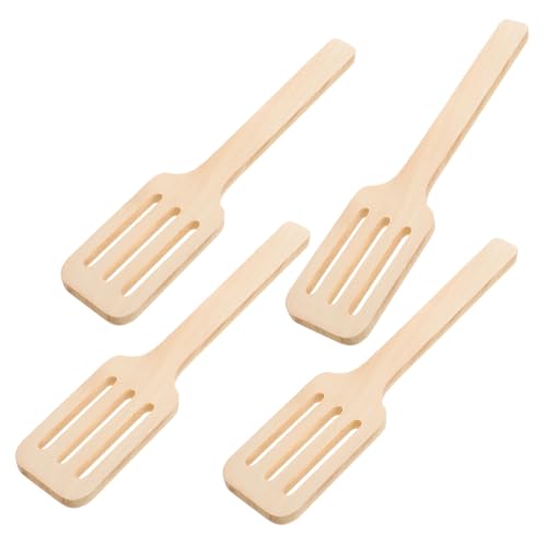 Abaodam 4 Stück Küchenspielzeug für holzspielzeug küche familienspiele Kochspielzeug für Kinderküchen Küchengeräte für Kleinkinder Essen aus Holz Kochspatel Khaki von Abaodam