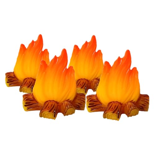 Abaodam 4 Stück Lagerfeuer Dekoration Fake Für Kaminszene Lagerfeuer Zubehör Miniatur Dekorationen Thema Mini Lagerfeuer Mini Lagerfeuer Fake Lagerfeuer Puppenhaus Zubehör von Abaodam