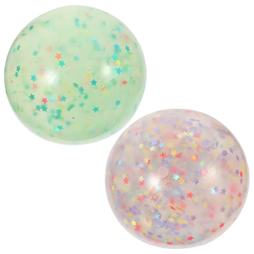 Abaodam 4 Stück Leuchtender Dekompressionsball mit Pailletten Kinderspielzeug Stressbälle für Erwachsene Hüpfbälle Druckentlüftungskugeln Dehnbare lustige Bälle von Abaodam