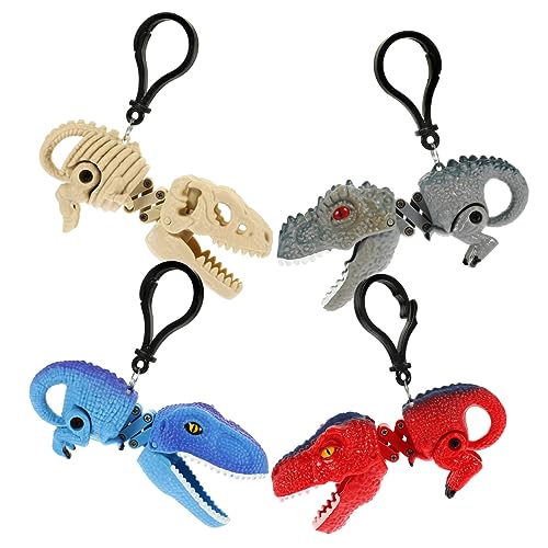 Abaodam 4 Stück Lustiger Dinosaurier Schlüsselanhänger Kreativer Taschenanhänger mit Clip Handliches Kinderspielzeug Vielseitig als Schlüssel oder Taschenanhänger für Junge Mädchen und Abaodam 4 Stück Lustiger Dinosaurier Schlüsselanhänger Kreativer Taschenanhänger mit Clip Handliches Kinderspielzeug Vielseitig als Schlüssel oder Taschenanhänger für Junge Mädchen und von Abaodam