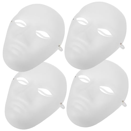 Abaodam 4 Stück Maske Gesichtsschablonen Falschgeld Selbstklebende Tapete Halloween Voll Halloween-schablonen Kuchenförmchen Aus Folie Tücher Decoupage Kein Kostüm Weiß Zellstoff von Abaodam