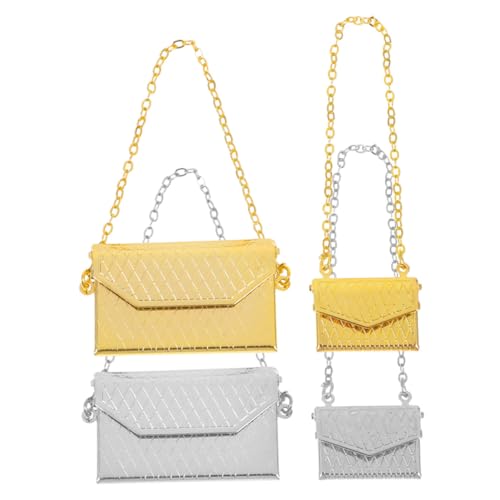 Abaodam 4 Stück Maßstab Kleine Schultertaschen für Puppenhaus Dekoration Geschenkverpackt Elegante Mini Handtaschen für Sammler und Bastler von Abaodam