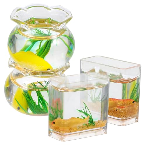 Abaodam 4 Stück Maßstab Realistische Miniatur Goldfischschale für Puppenhaus Dekoration Stilvolles Aquarium deko Accessoire für Schreibtisch und Mikrolandschaften Zufällige Farbe Abaodam 4 Stück Maßstab Realistische Miniatur Goldfischschale für Puppenhaus Dekoration Stilvolles Aquarium deko Accessoire für Schreibtisch und Mikrolandschaften Zufällige Farbe von Abaodam