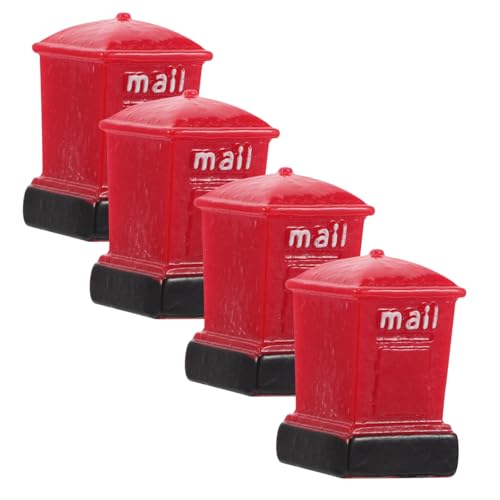 Abaodam Einzigartiger Miniatur-briefkasten 4-teiliges Box-Ornament Briefkasten- Büro-Schreibtisch-Accessoire Mini-Garten-skulptur von Abaodam
