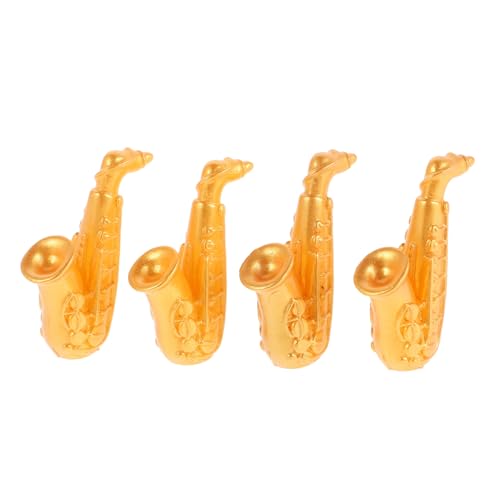 Abaodam Puppenhaus-musikzubehör 4 Stück Mini-Saxophone Realistische Miniaturinstrumente Für Das Kinderspielzimmer von Abaodam