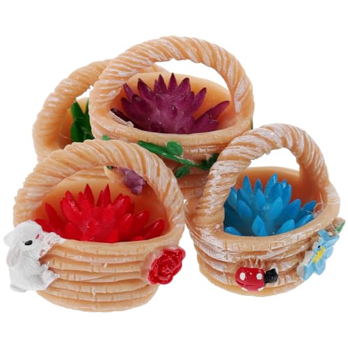 Abaodam Miniatur-blumenkorb-Figuren Landschaftsornament 4-TLG. Set Realistische Bonsai-Dekoration Abaodam Miniatur-blumenkorb-Figuren Landschaftsornament 4-TLG. Set Realistische Bonsai-Dekoration von Abaodam