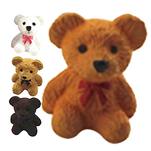 Abaodam 4 Stück Mini-Bär kleine entzückende Bären Autobärenfiguren Miniatur-Bärenfiguren Mini-Garten kleine Bären Auto kleine Bärenfiguren Mikro-Landschaftsbären Plastik von Abaodam