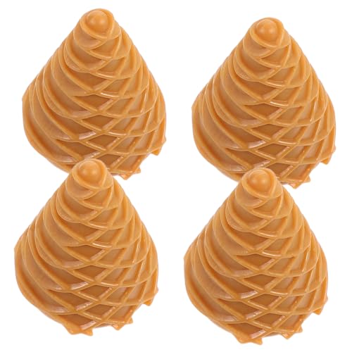 Abaodam 4 Stück Mini Eiswaffeln aus Robustem Polypropylen Realistische Eiscreme Requisiten für Einfache für Familienspiele und Partys zur Interaktiven Nutzung von Abaodam