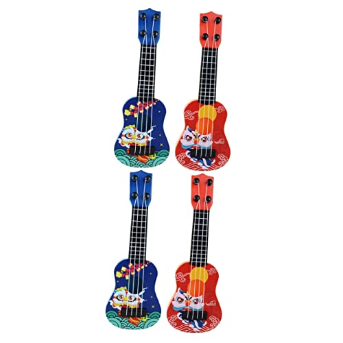 Abaodam 4 Stück Mini-Gitarre Klavier Für Kinder Instrumente Für Kinder Kindergitarre Akustisch Gitarre Für Kinder Mädchenspielzeug Musikinstrumente Abs Mikrofon Kleinkind Kann Spielen von Abaodam