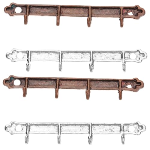 Abaodam 4 Stück Mini-Küchenhaken Kleiderbügel Miniaturregal Mini-Haken Modelle winziger Haken für Puppenhaus winziges Hausdekor Tasche Zubehör Wandhaken Werkzeug Kleines Legierung von Abaodam