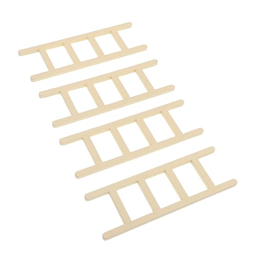Abaodam 4 Stück Mini-Leiter Korb Geländer Mini Leiter Puppenhaus Ornamente Fenster holzspielzeug House Decoration puppenhauszubehör Nachahmung Einer Holzleiter Simulation Holzleiter von Abaodam