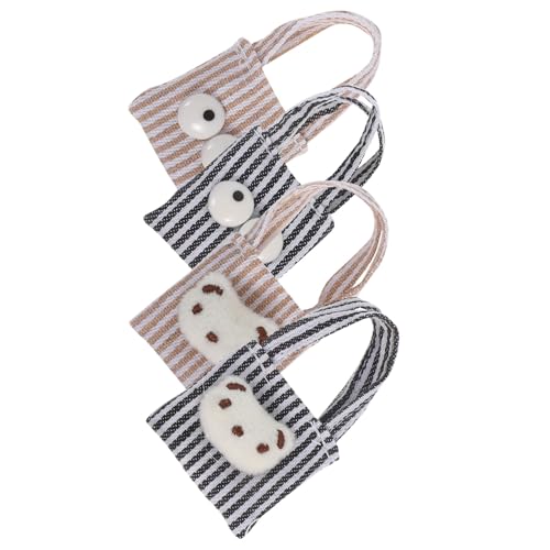 Abaodam 4 Stück Mini Schultertaschen aus Canvas für Puppen Niedliche Kleine Crossbody-Taschen mit Verspieltem Design Kompatibel mit Verschiedenen Puppenmodellen für Ankleiden von Abaodam