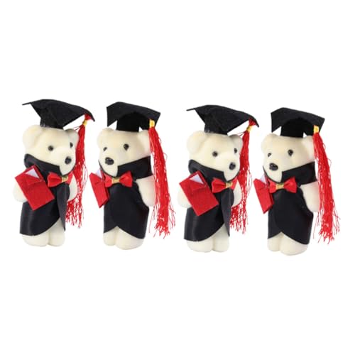 Abaodam 4 Stück Mini Stoffbär Mini Babypuppe Kleine Bärenpuppe Abschlussbären Abschlussbär Entzückendes Bärenspielzeug Abschlussbär Plüsch von Abaodam
