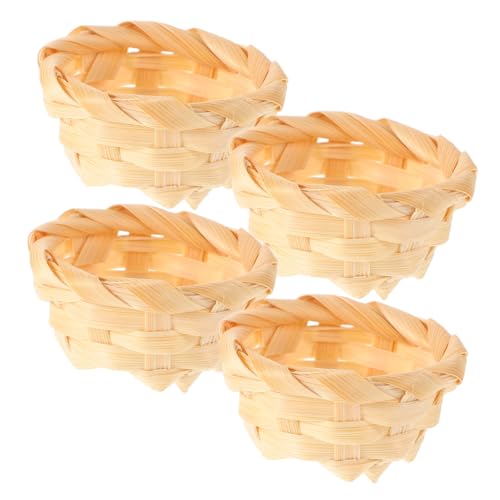 Abaodam 4stücke Miniatur Geflochtene Körbe Aus Rattan Für Puppenhaus Handgefertigte Kleine Körbe Zur Dekoration Und Aufbewahrung Von Snacks Und Schlüsseln von Abaodam