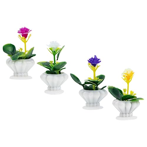 Abaodam 4 Stück Miniatur Miniaturpflanzen Bonsai für Puppenhaus Dekoration Miniaturgrün Leicht Pflegefrei für DIY Mini Garten Landschaftsdeko und Puppenzubehör von Abaodam