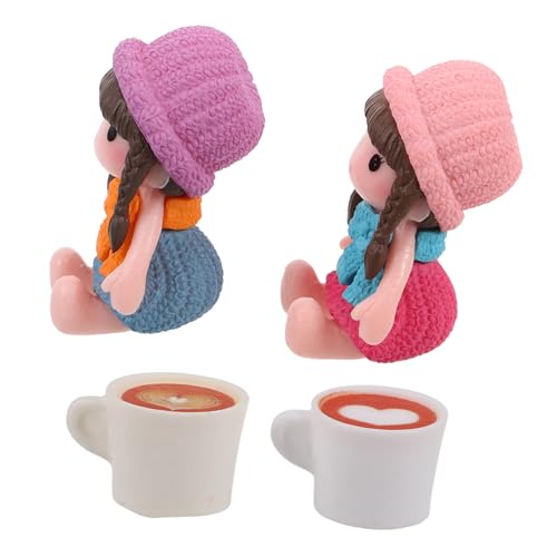 Abaodam 4 Stück Miniatur Puppenhaus Geschirr Set Teiliges Set mit Realistischen Mini Kaffee und Teetassen für DIY Dekoration und Fotografie Kleber für Kreative Projekte von Abaodam