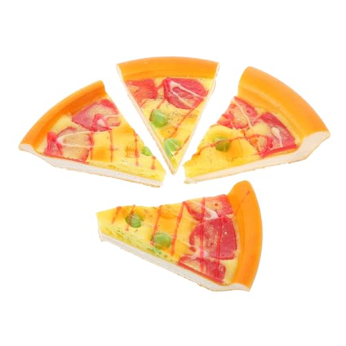 Abaodam 4 Stück PU Simulierte Pizza Modelle Teiliges Realistisches für Spielküche Täuschend Echte Pizza Deko mit Käse und Krustendesign Leicht und Dekorativ für Party von Abaodam