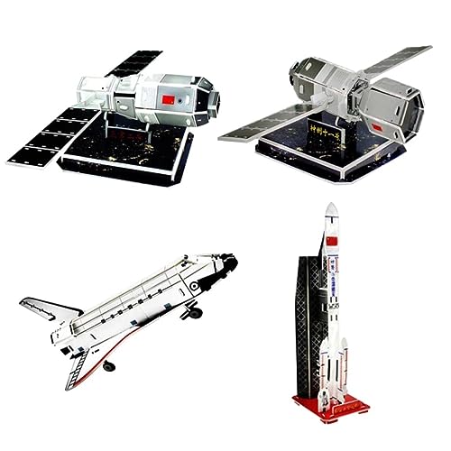 Abaodam 4 Stück Papierhandarbeitssatellit hühner Toy Set -Set Pädagogisches papierbasteln 3D-Puzzle Raumschiff-Handwerksmodell Papier 3D Raumschiff Black Abaodam 4 Stück Papierhandarbeitssatellit hühner Toy Set -Set Pädagogisches papierbasteln 3D-Puzzle Raumschiff-Handwerksmodell Papier 3D Raumschiff Black von Abaodam