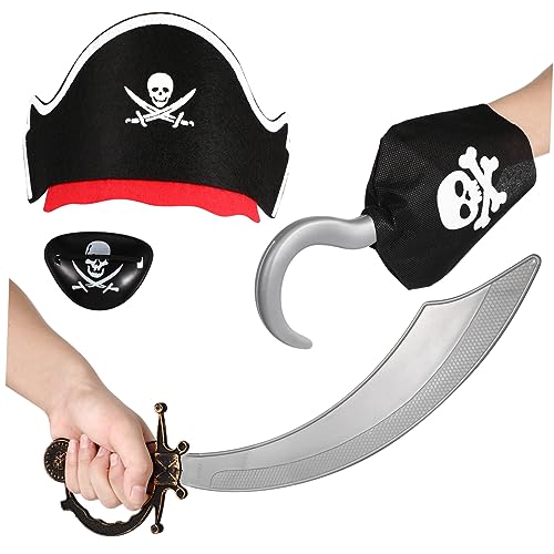 Abaodam 4 Stück Piratenanzug Piratenhaken Thematisiert Piratenkostümparty Captain Hook Kostüm Für Cosplay-piraten-kopfbedeckung Piratenrequisiten Verkleiden Kostüme Plastik Abaodam 4 Stück Piratenanzug Piratenhaken Thematisiert Piratenkostümparty Captain Hook Kostüm Für Cosplay-piraten-kopfbedeckung Piratenrequisiten Verkleiden Kostüme Plastik von Abaodam