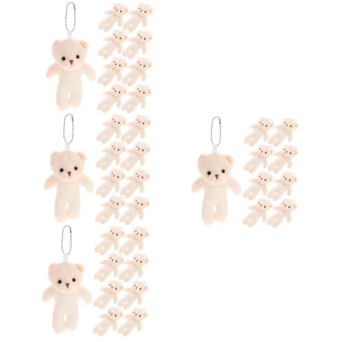 Abaodam 4 Stück Puppe Schlüsselbund Plüschfigur Spielzeug Schlüsselanhänger Mini-bär-hängeanhänger Hängende Kleine Bären Verschleißfeste Kleine Bären Plüschbär Zubehör Taschen Pp Baumwolle von Abaodam