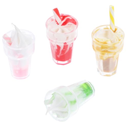 Abaodam 4 Stück Miniatur-dessertmodelle Mini-Eiscreme-Spielzeug Für Miniatur-szenen Rollenspiele Realistische Mini-hausdekoration Zufällige Farbe von Abaodam