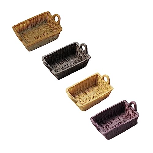 Abaodam 4 Stück Puppenhaus Körbe Aufbewahrungskörbe Mini Werkzeugkasten Ornamente Für Spielzeughaus Aufbewahrungskorb Ornament Mikro Szenen Korb Kreativer Mini Korb Mini von Abaodam