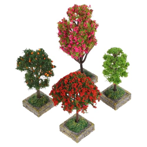 Abaodam 4 Stück Puppenhaus -Simulationsbaum Mini -Bäume kleine Bäume zum Basteln Miniaturbaummodell Modellbäume Landschaftsdekoration selber Machen Diorama Landschaftsbäume Plastik von Abaodam
