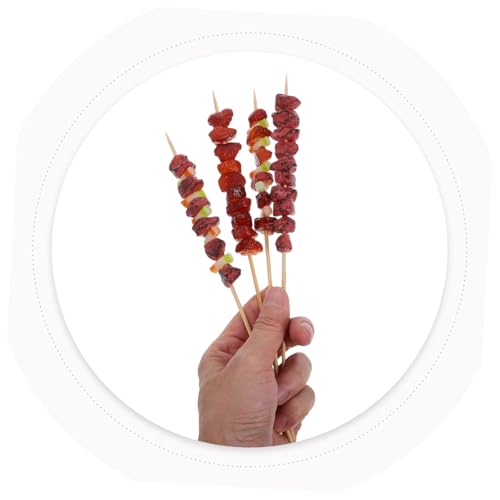 Abaodam 4 Stück Realistische BBQ Grillspieße Set mit Täuschend Echten Lamm Rindfleischmodellen Dekorative Küchen Party Requisiten für Fotografie Spiel und DIY projekte von Abaodam