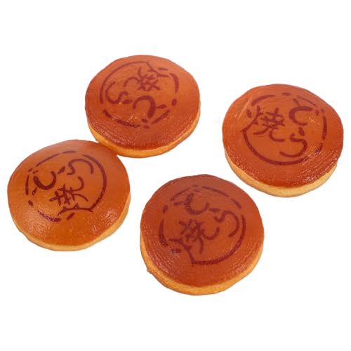 Abaodam 4 Stück Realistische Simulation Japanischer Snacks zur Dekoration Fotografie mit Lebensechter Textur und Kulturellem Lichtbraun von Abaodam