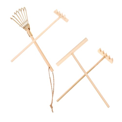 Abaodam 4 Stück Sandmalerei Kleiner Bambusrechen Zen Sandgarten Werkzeug Kreativer Rechen Basteln Sandtisch Mini Rechen Sandkastenrechen Sandtischrechen Zen Garten Kleiner von Abaodam