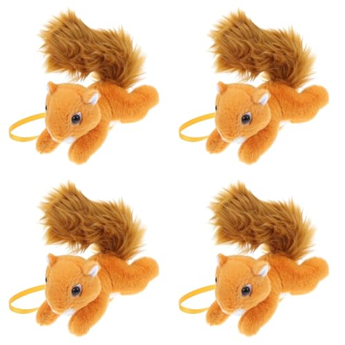 Abaodam 4 Stück Schulterplüsch-eichhörnchen Realistisches Ausgestopftes Eichhörnchen Eichhörnchenfigur Entzückende Tierfigur Ausgestopftes Eichhörnchen Auf Der Schulter Kurzer Plüsch von Abaodam