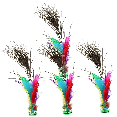 Abaodam 4 Stück Shuttlecock für Traditionelles Freizeitspiel für Fußübungen Fördert Koordination und Motorik für Drinnen und Draußen von Abaodam