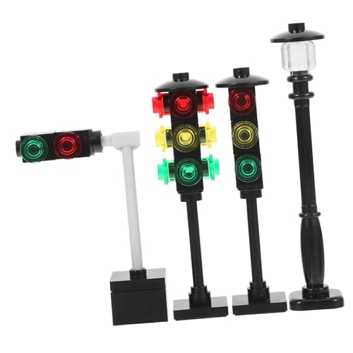 Abaodam 4 Stück Signallichtschild- Ampel Für Früherziehung Rot Miniatur Ampel Für Puppenhaus Mini-ampel Lampe Ampel-modellspielzeug Ampelspielzeug Für Sandtisch Kind Abs Black von Abaodam