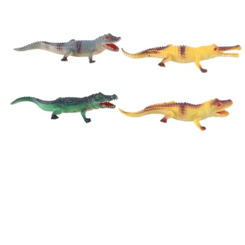Abaodam 4 Stück Simuliertes Modell Alligator Kinderfiguren Tierfiguren Kinderspielzeug Mini Tierfigur Früherziehung Kognitives PVC von Abaodam