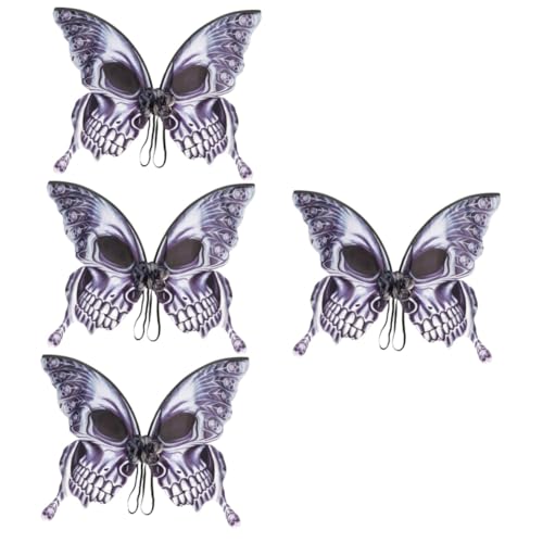 Abaodam 4 Stück Skelett Schmetterlingsflügel Halloween-Kostümflügel schmetterlingsflügel kostüm Kleider Flügel für Frauen Cosplay-Kostümzubehör Abschlussball Requisiten Engelsflügel bilden von Abaodam