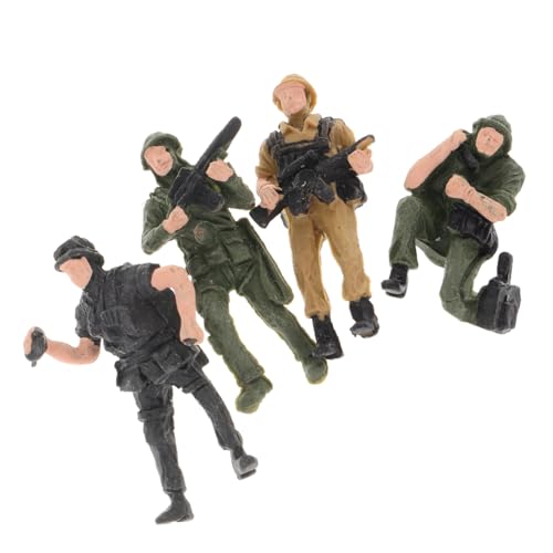 Abaodam 4 Stück Soldatenmodell Soldaten Soldatenspielzeug Soldaten Modellbau Zubehör Figuren Modell Mini Soldaten Figurine Mini-Soldat Sandtisch-Soldaten-Modelle Plastik von Abaodam