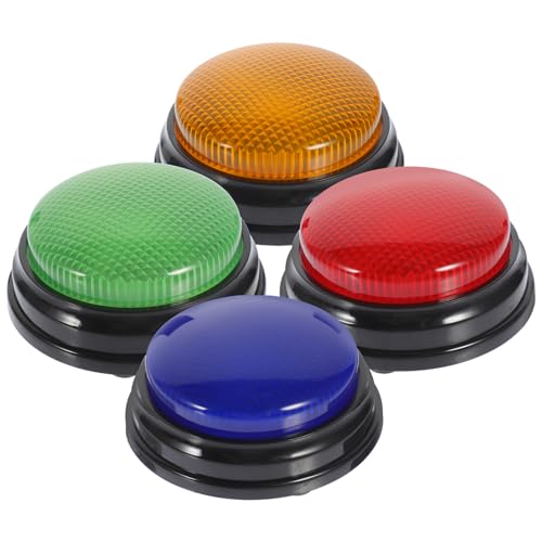 Abaodam 4 Stück Spielantwort-Buzzer Mit Lichtern Und Geräuschen – Party-Klassenzimmer-Familienspiele-Buzzer Für Kinder Und Erwachsene Party-Event-Spiel-Requisiten von Abaodam
