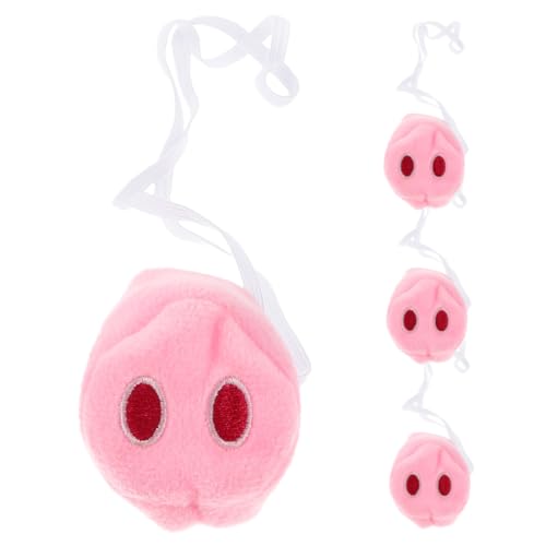Abaodam 4 Stück Teiliges Cosplay Schweinenasen aus Weichem Material Realistisch Gestaltete Party Requisiten für Halloween Karneval Fasching und Kostümveranstaltungen für Lustige von Abaodam