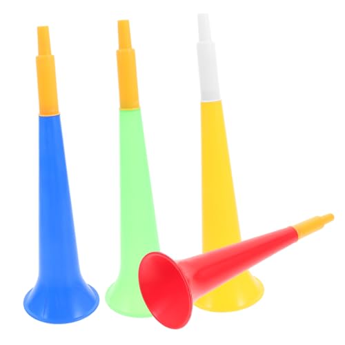 Abaodam 4 Stück Teiliges Fußball Horn Bunte Tröten Laute Trompeten für und Sportveranstaltungen Vielseitig Einsetzbare Party und Fanartikel aus Sicherem Kunststoff von Abaodam