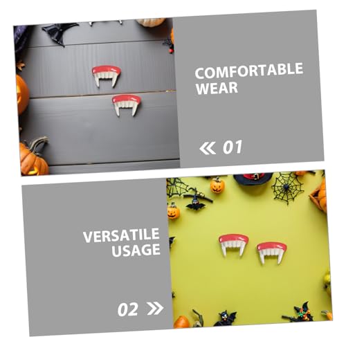 Abaodam 4 Stück Teiliges Halloween Vampirzähne für Erwachsene und Realistische Unheimliche Fake Zähne Passend für Kostüm Cosplay Trick Treat und Maskenpartys von Abaodam