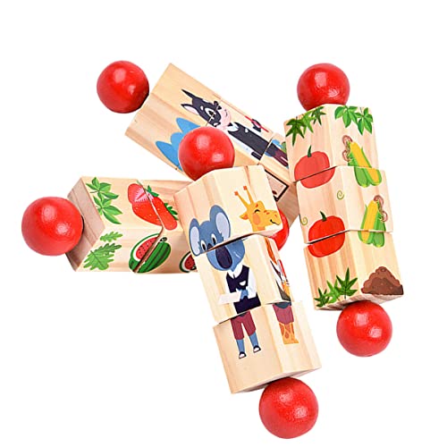 Abaodam 4 Stück Teiliges Holzpuzzle mit Tiermotiven für Lernspielzeug Motorik und Kreativität Geeignet für Kleinkinder und Vorschulkinder von Abaodam