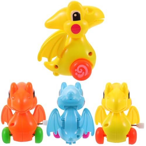 Abaodam 4 Stück Teiliges Mini Dinosaurier Aufziehspielzeug Bunte Wind Up Autos für Kleinkinder Handliche Dinosaurier Spielzeugautos Fördert Motorik und Entdeckungsspielspaß von Abaodam
