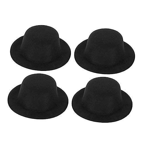 Abaodam 4 Stück Teiliges Mini Top Hüte für Puppen DIY Bastelset Schwarz Schneemann Dekoration Puppenzubehör Handgefertigte Miniaturhüte für Heimdeko von Abaodam