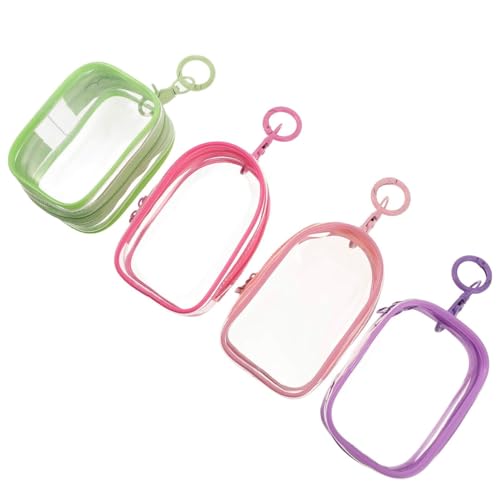 Abaodam 4 Stück Teiliges Mini transparente Figuren displaytasche mit Schlüsselanhänger Staubschutz Tragbare Aufbewahrungstasche für Sammlerstücke Leichtes Reise Organizer für Kleine von Abaodam