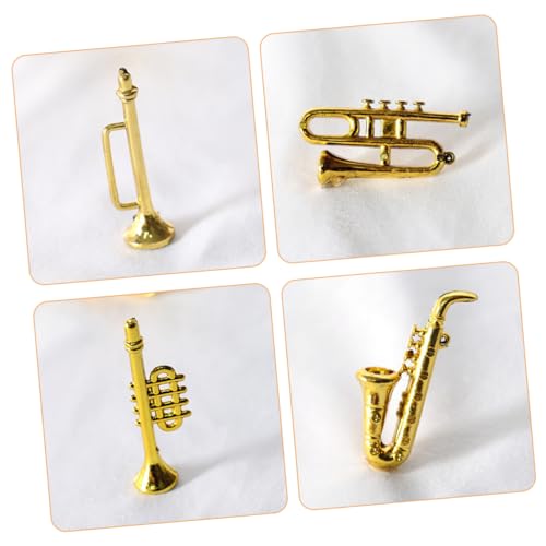 Abaodam 4 Stück Teiliges Miniatur Musikinstrument Puppenhaus Zubehör Klassische Instrumente Zarte Dekorationen für Miniatur Szenerien Saxophon Trompete Oboe Abaodam 4 Stück Teiliges Miniatur Musikinstrument Puppenhaus Zubehör Klassische Instrumente Zarte Dekorationen für Miniatur Szenerien Saxophon Trompete Oboe von Abaodam