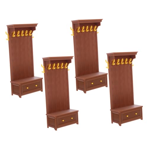 Abaodam 4stücke Puppenhausmöbel Mit Mini Schubladenschrank Und Bücherregal Für Aufbewahrung Von Kleidung Und Accessoires Zum Dekorieren Von Mini Häusern von Abaodam
